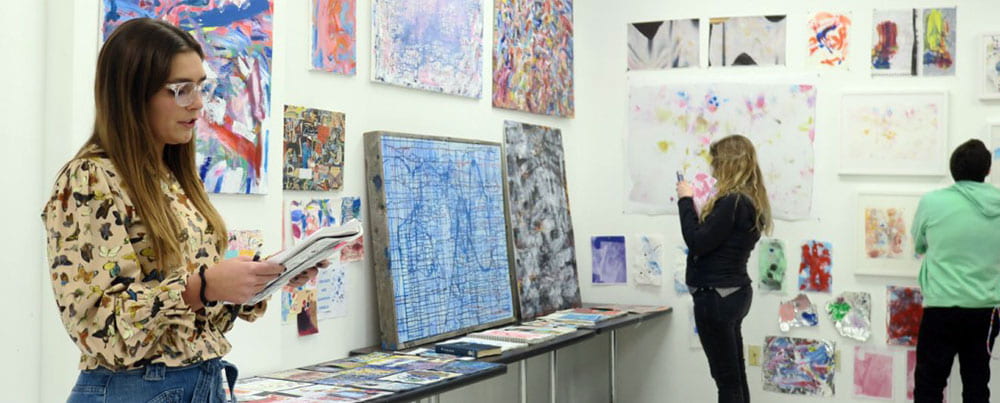 student in studio