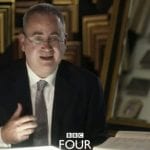 A screen capture of Professor Paul Crenshaw appearing as a guest expert on a documentary regarding Rembrandt's painting techniques.