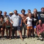 Professor Tom Strasser and students working at an active excavation site in Crete, Greece.